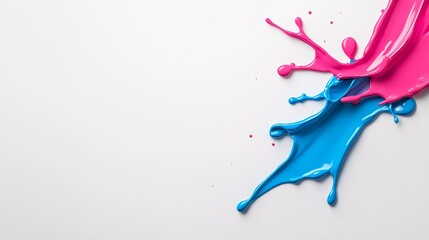Colorful paint splashes on a white background