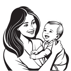 Mothers day vector silhouette