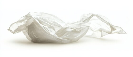 white fabric floating on a white background