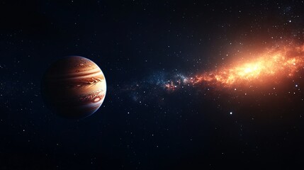 Fototapeta premium Jupiter and Galactic Background