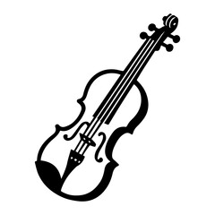 Obraz premium Simple Vector Icon of a Violin – Logo Design Illustration