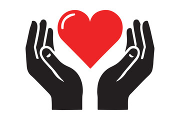 Heart in hands icon