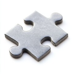Obraz premium single jigsaw puzzle piece on a white background