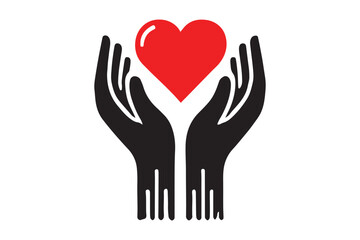Heart in hands icon