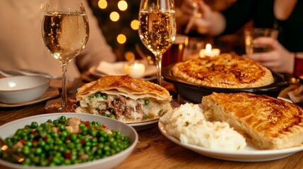 Close-Up of a Steaming Freshly Baked Pie for British Pie Week 14