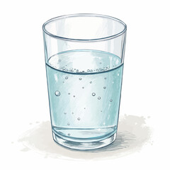 3D Glass Of Water On White Background