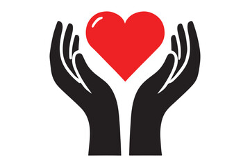 Heart in hands icon