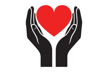 Heart in hands icon