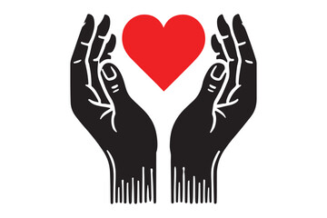 Obraz premium Heart in hands icon