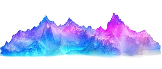 abstract 3d rendering of mountain range with blue and purple colors