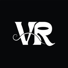 Initial letter VR logo design 