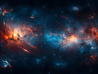 Fototapeta premium Nebula Dreamscape: Galaxies and Colors in Cosmic Harmony