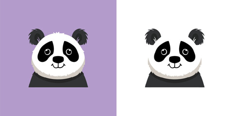 Obraz premium Abstract Cute Panda Drawing - Adorable contemporary Art for Kids