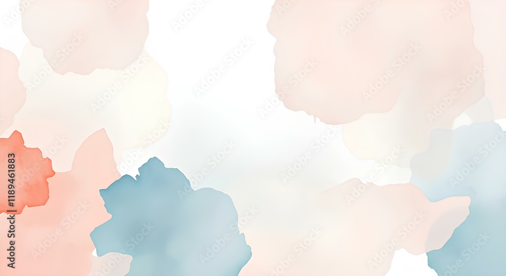 Aufkleber soft pastel watercolor background featuring delicate clouds and subtle gradient transitions, ideal f
