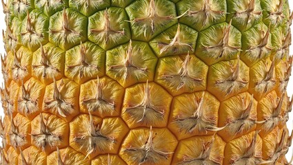 Fototapeta premium Vibrant pineapple skin with diamond shaped scales in green and yellow hues