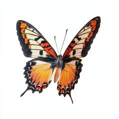 Fototapeta premium an orange and black butterfly with white stripes