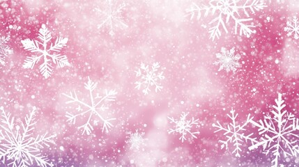Pink Winter Wonderland: A Festive Snowflakes Background