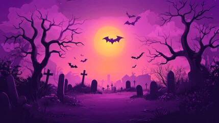 Eerie Halloween Night at the Graveyard