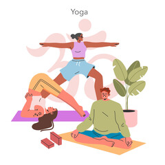 Spiritual Practices. Flat Vector Illustration