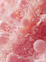 Fototapeta premium Close up of microbes thriving on everyday surfaces like door handles and smartphones in urban environments. Generative AI