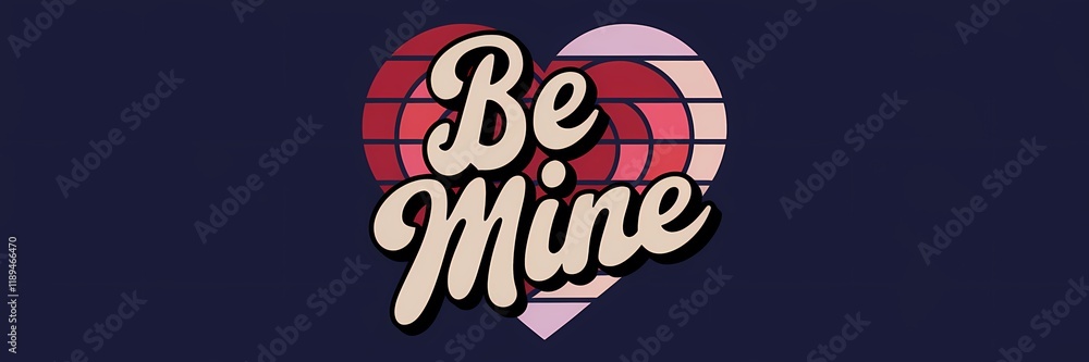 Fototapete a creative minimalist valentines day poster design with a retro dark theme. the text 