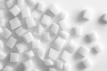 close up of white sugar cubes