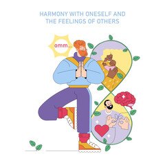 Fototapeta premium Human Values. Flat Vector Illustration