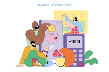 Financial Technologies. Flat Vector Illustration