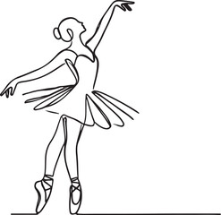 Ballet Dancer Line Drawing - Vector Art for Dance Lovers