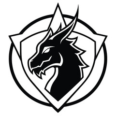 Frost Dragons vector design for sports teams and business branding. Ideal for logos, emblems, and mascots to convey strength, energy, and a competitive spirit in a unique, bold style.