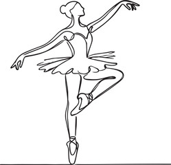 Ballet Dancer Line Drawing - Vector Art for Dance Lovers