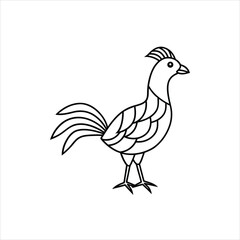 Abstract Patterned Bird Vector Illustration on White Background