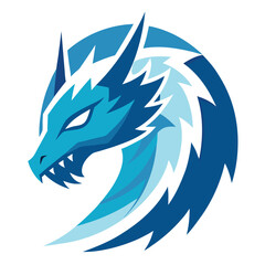 Frost Dragons vector design for sports teams and business branding. Ideal for logos, emblems, and mascots to convey strength, energy, and a competitive spirit in a unique, bold style.
