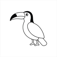  Bright Beak Toucan Vector Art on White Background