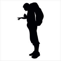 Cheerleader cheering Silhouette vector illustration