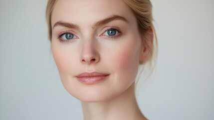 Fototapeta premium close up portrait of a woman with blue eyes