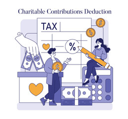 Tax Deductions. Flat Vector Illustration