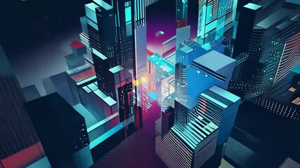  Vibrant glitch art video abstract background. Distorted design with digital noise. Edgy modern aesthetic captures the essence of futuristic, cyber-inspired art. Perfect for contemporary video proj - Powered by Adobe