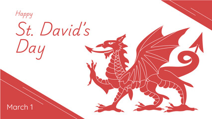 Happy St David's Day Design Illustration - Event Celebration Poster Banner