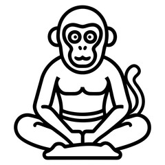 Vector art illustration of a meditating monkey