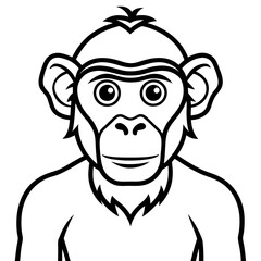 Vector art illustration of a monkey head