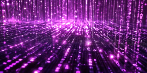 Code, internet and big data connection for cloud storage, artificial intelligence and coding. Blue, matrix and network connectivity for ai algorithm, quantum computing and communication, Generative AI