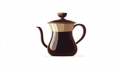 Professional Wide Angle Coffee Pot Vector Design for Websites and Print