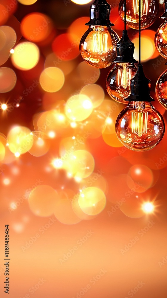 Poster a close-up of lights on a ceiling with blurred background and foreground