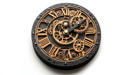 Fototapeta premium close up of a steampunk style clock with gears