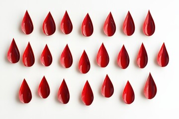 Fototapeta premium red blood drop pattern on white background