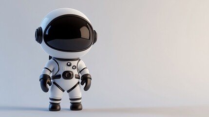 Cute cartoon astronaut in space suit.