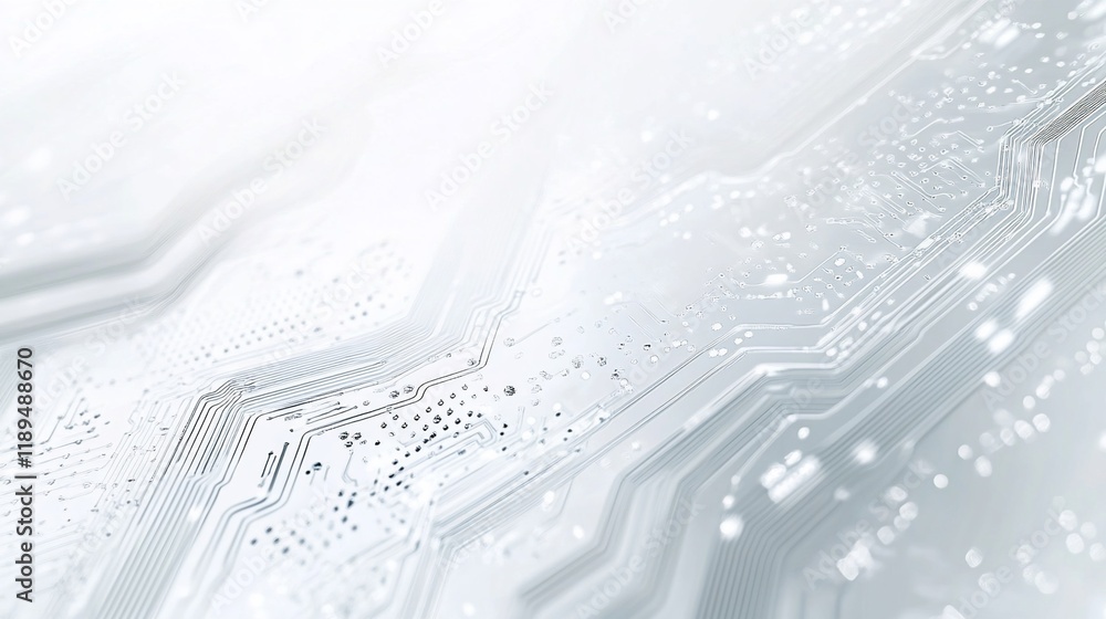 Aufkleber abstract close-up of a circuit board's intricate pathways and components, showcasing a technological