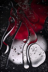 Abstract colorful background - shapes, bubbles, waves, curves and swirls - shimmering iridescent...
