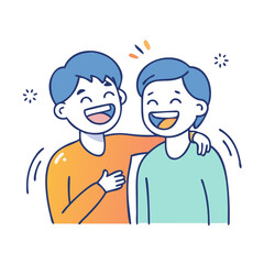 friends laughing together friends laughing together vector illustration - simple illustration of friends laughing together, perfect for logos friends laughing together